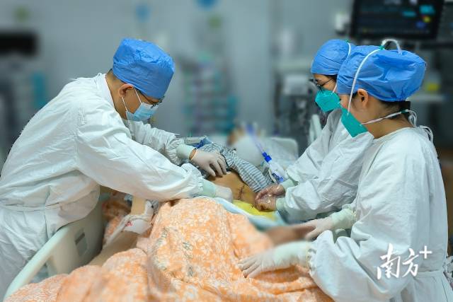 肝移植术后，刘超教授团队查房，密切跟踪患者情况。  