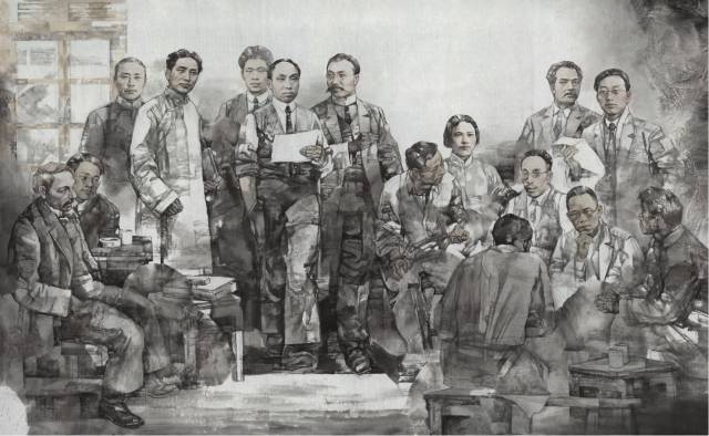 中共三大召开100周年之际,巨幅革命历史画《风华永铸》面世_南方网