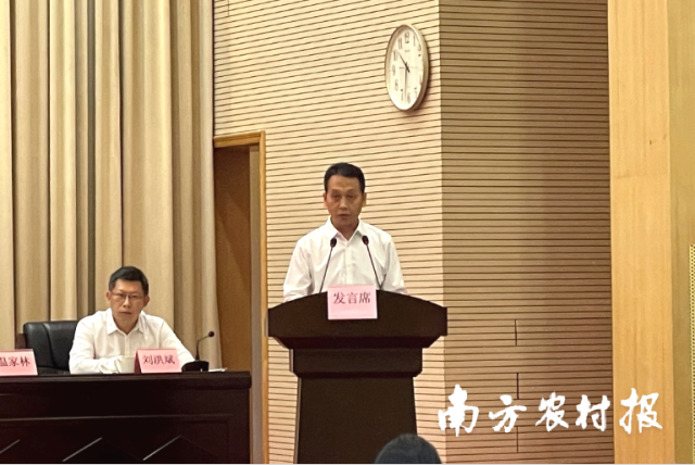 新会区农业农村局局长苏朝荣作主题发言。