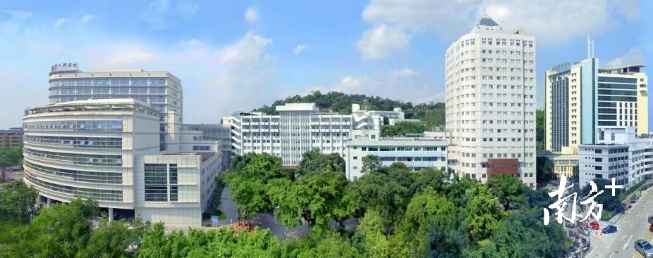 中山市人民医院现址航拍图。