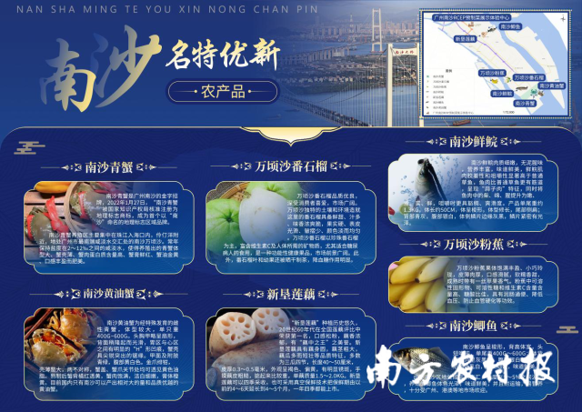 南沙区名特优新地名产业图，以地名赋能农产品推广