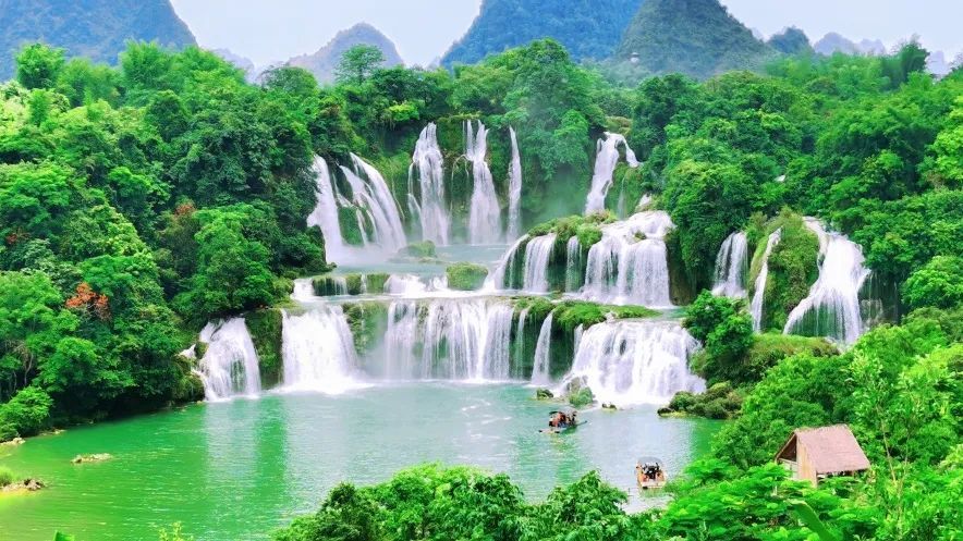 德天跨国瀑布。图源:德天跨国瀑布公众号 德天跨国瀑布。图源:德天跨国瀑布公众号