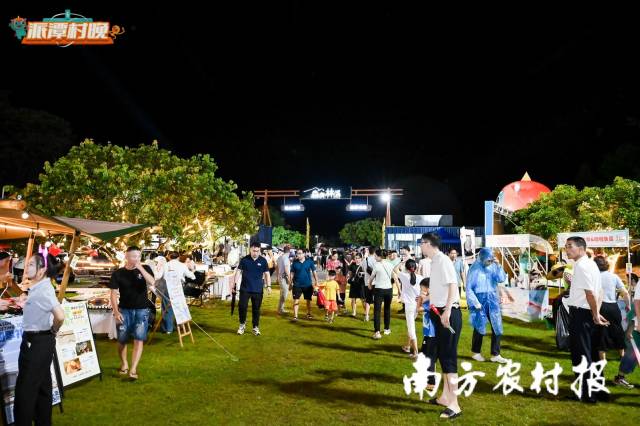 入夜的派潭镇七镜村“森有林溪”村晚现场