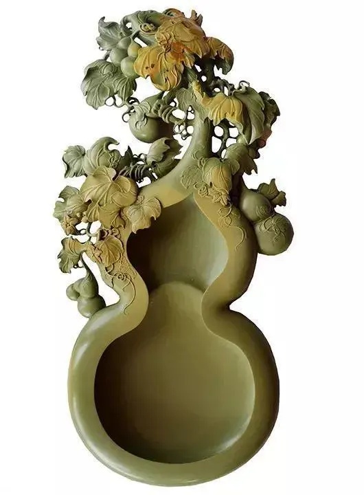 恩平茶坑石雕刻技艺作品《福禄砚》。 恩平茶坑石雕刻技艺作品《福禄砚》。