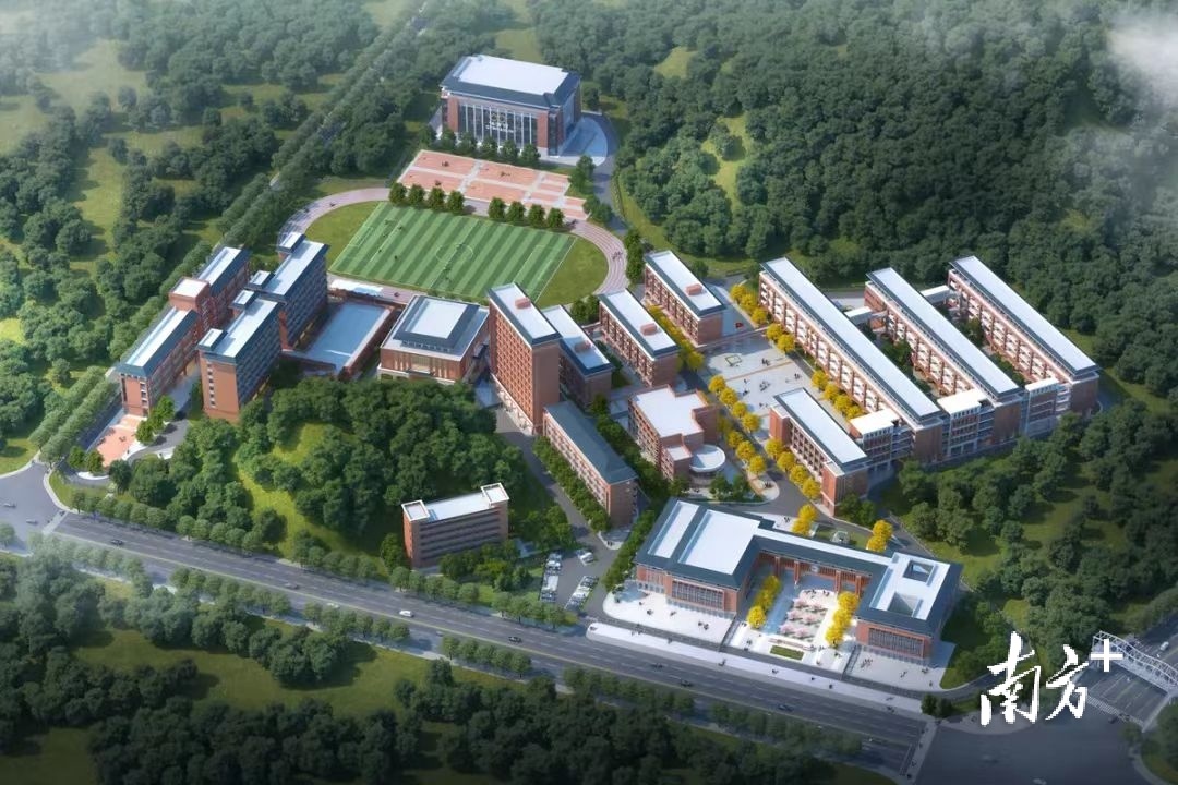珠海市田家炳中学改扩建后鸟瞰图（效果图）