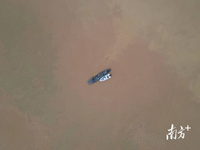 省水文局梅州水文分局水文情报预报中心工作人员在三河坝断面开展水文监测 张令摄  
