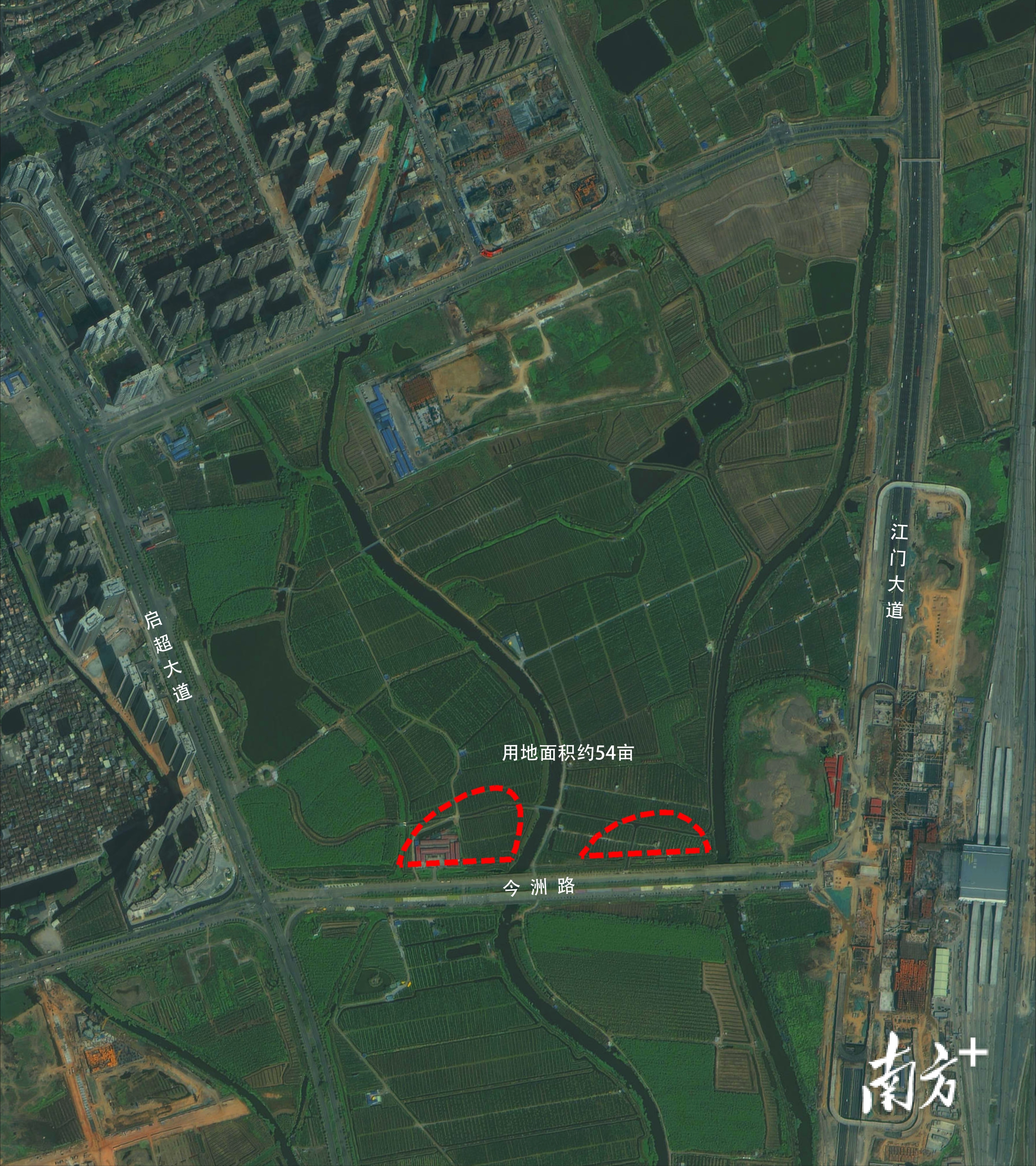 赛题涉及地块卫星影像。江门市住建局供图