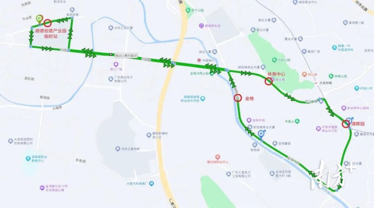 清晖园专线线路图。