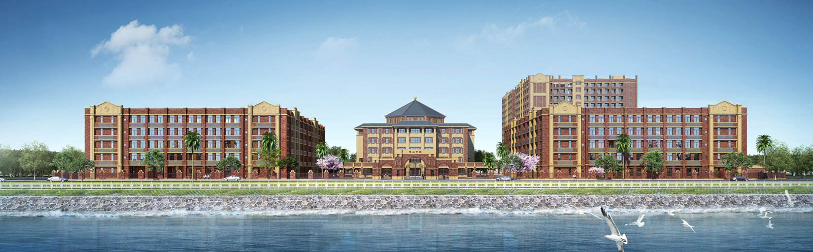 香山中学整体鸟瞰图（效果图）。来源：珠海市教育局珠海市香山中学批前公示。