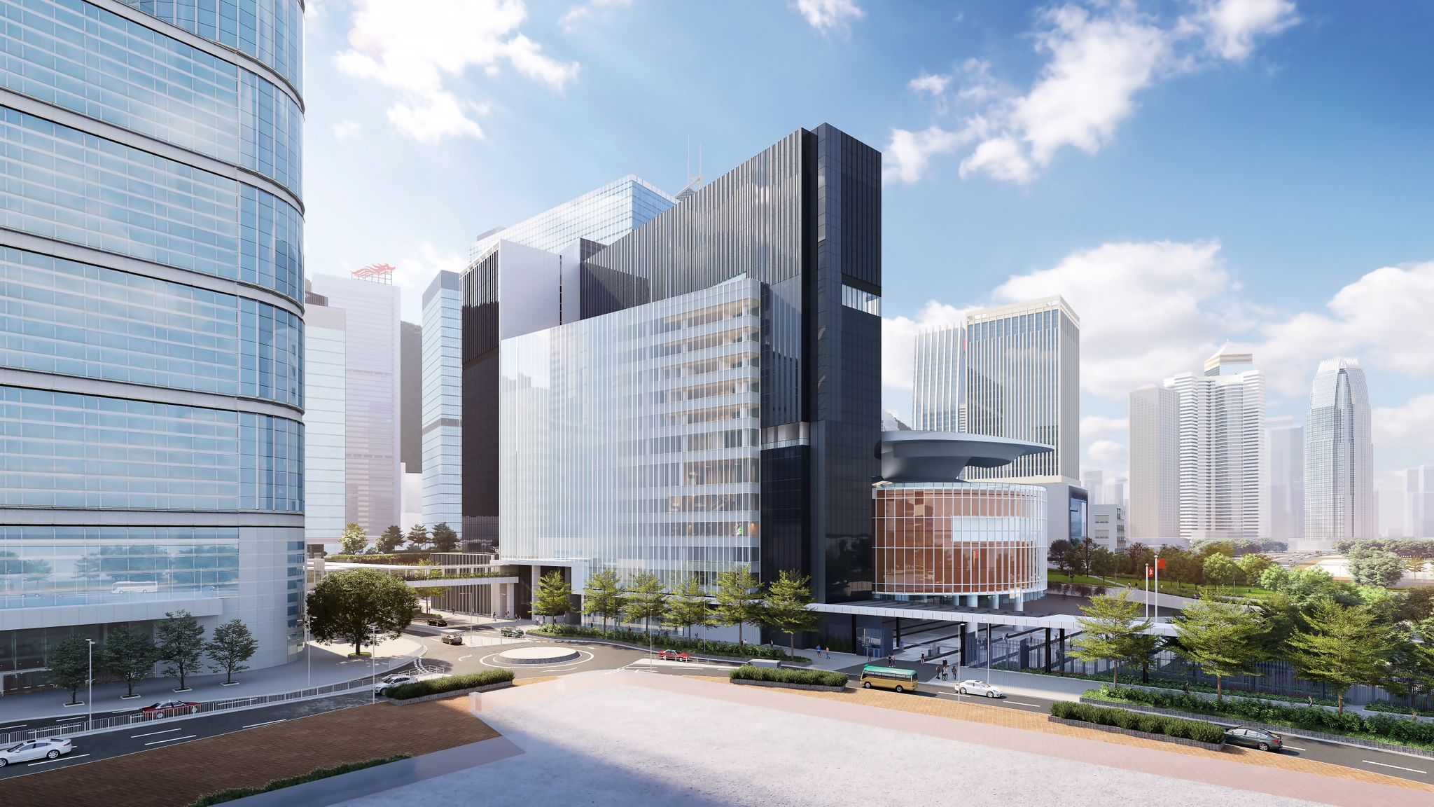 香港立法会综合大楼扩建后效果图。(图片来源:中集集团) 香港立法会综合大楼扩建后效果图。(图片来源:中集集团)