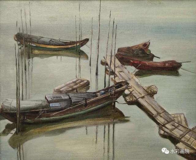 鄒繼科《漁船》油畫 65x54cm 2014,。