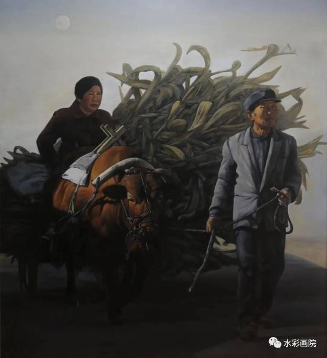 油畫《朝陽》180×200cm  2019,。