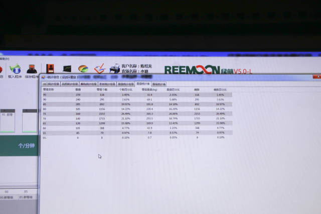 智能分选线自动统计柑桔入库情况。