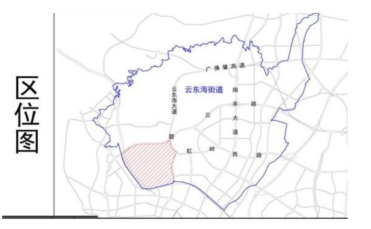 红色部分为云东海森林公园位置。佛山市自然资源局三水分局供图 红色部分为云东海森林公园位置。佛山市自然资源局三水分局供图