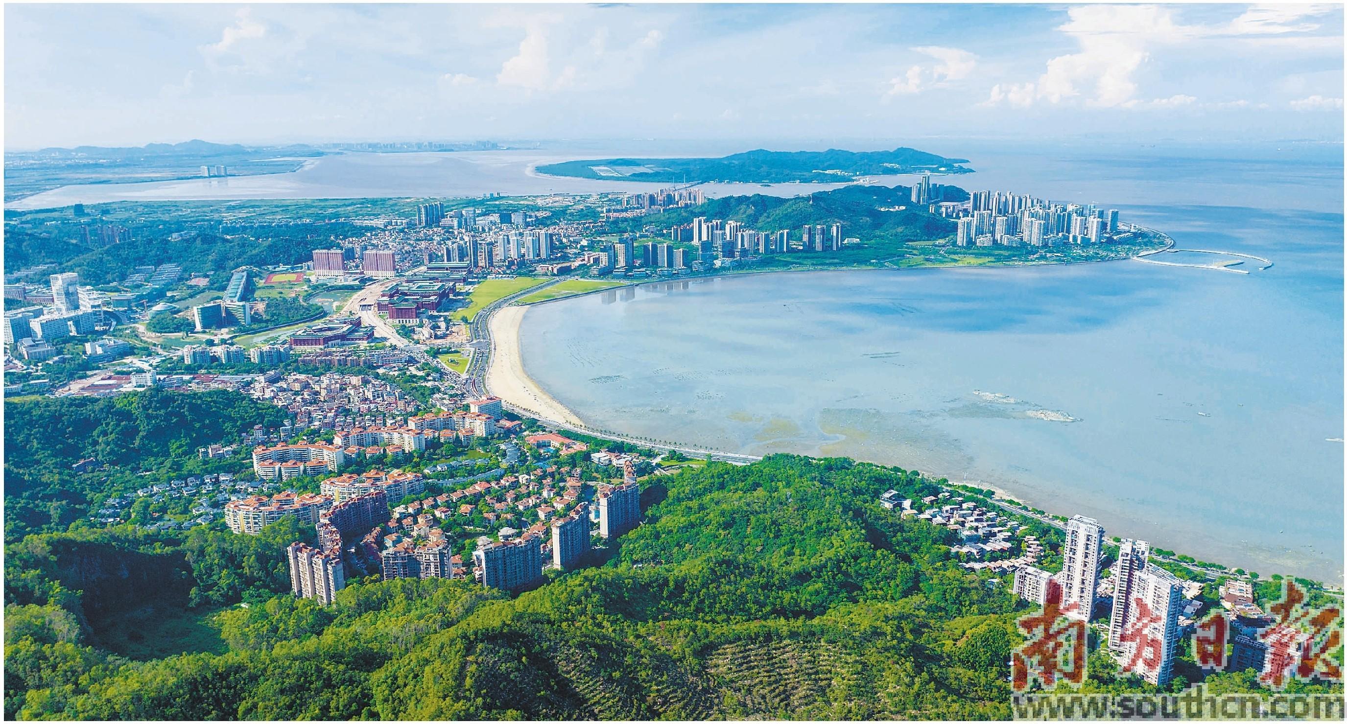 珠海处处是推窗见绿、出门入园的生态新景观。图为珠海高新区。钱文攀 摄