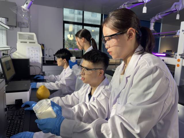广东工业大学学生在做实验.
