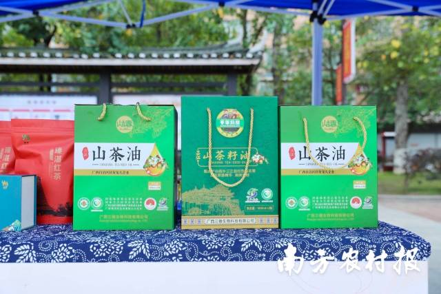 以油茶果榨的山茶油。三江山茶油以绿色、富硒出名 