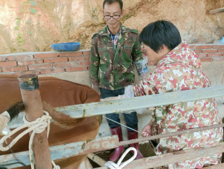 杨超献兽医师现场传授农户人工授精技术