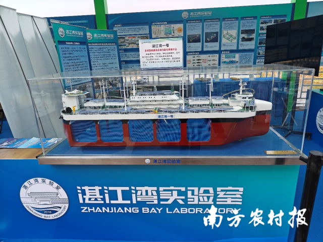 全球首创漂浮式动力定位养殖平台“湛江湾一号”模型。