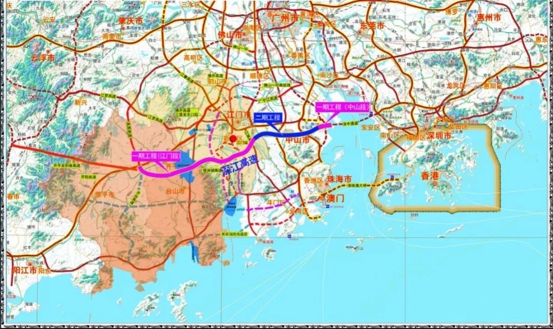 深江高速路线图。