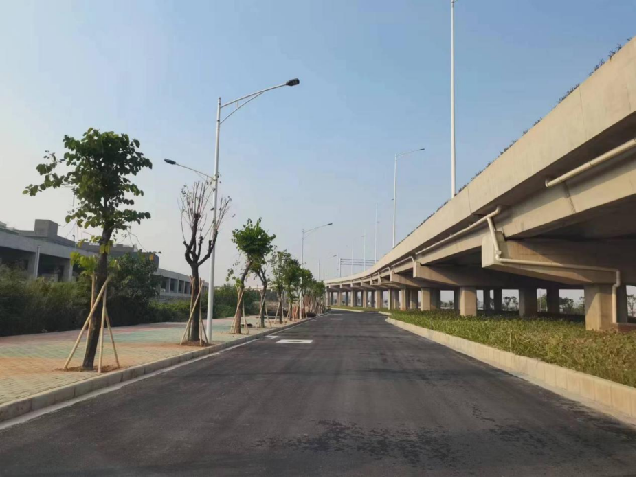 禅西大道北延线立交工程现场照片。