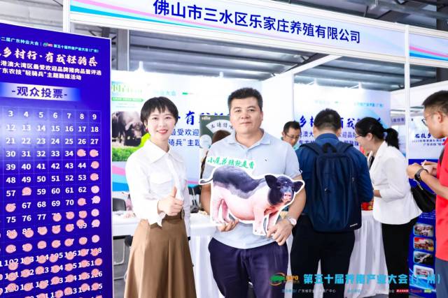 观众可以现场为心仪的猪肉点赞。