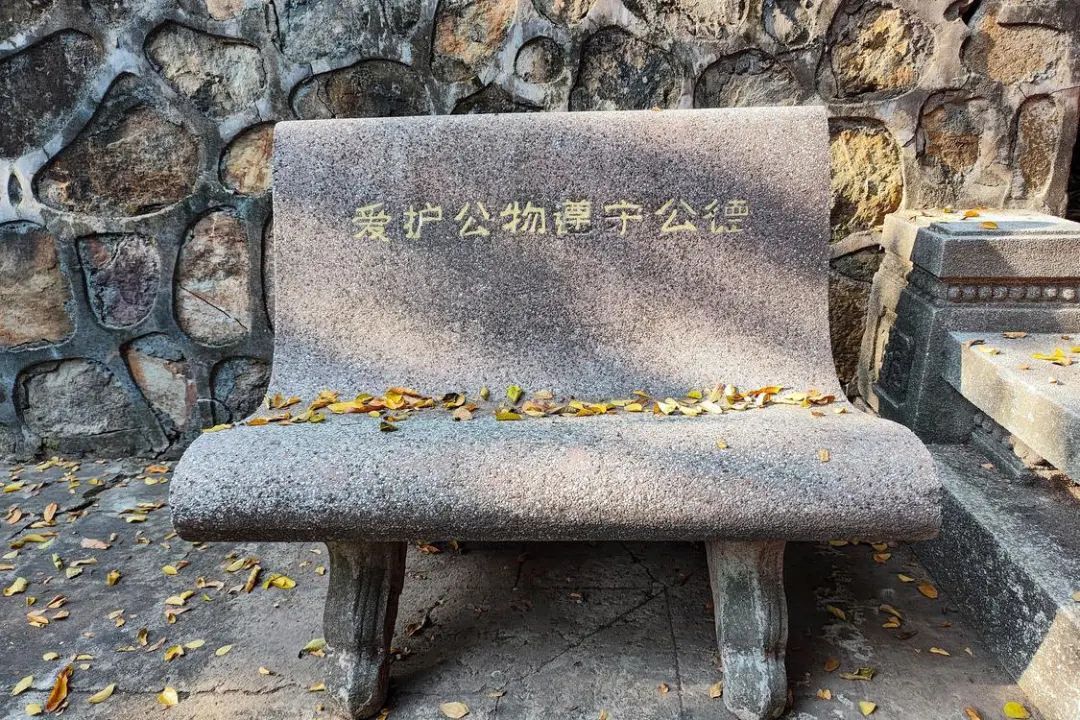 古朴的石凳。 古朴的石凳。