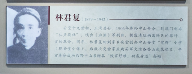 安堂村史馆关于林君复的介绍