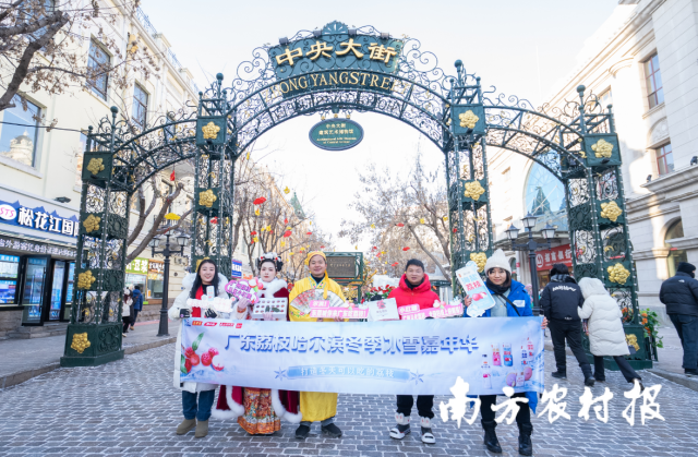 广东荔枝哈尔滨冬季冰雪嘉年华活动在哈尔滨中央大街启幕。