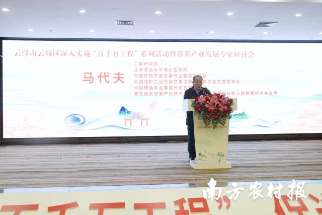 马代夫在云浮市云城区番薯产业发展专家研讨会表示,云城番薯产业已经是广东甘薯产业发展中的一颗璀璨的明星。 马代夫在云浮市云城区番薯产业发展专家研讨会表示,云城番薯产业已经是广东甘薯产业发展中的一颗璀璨的明星。