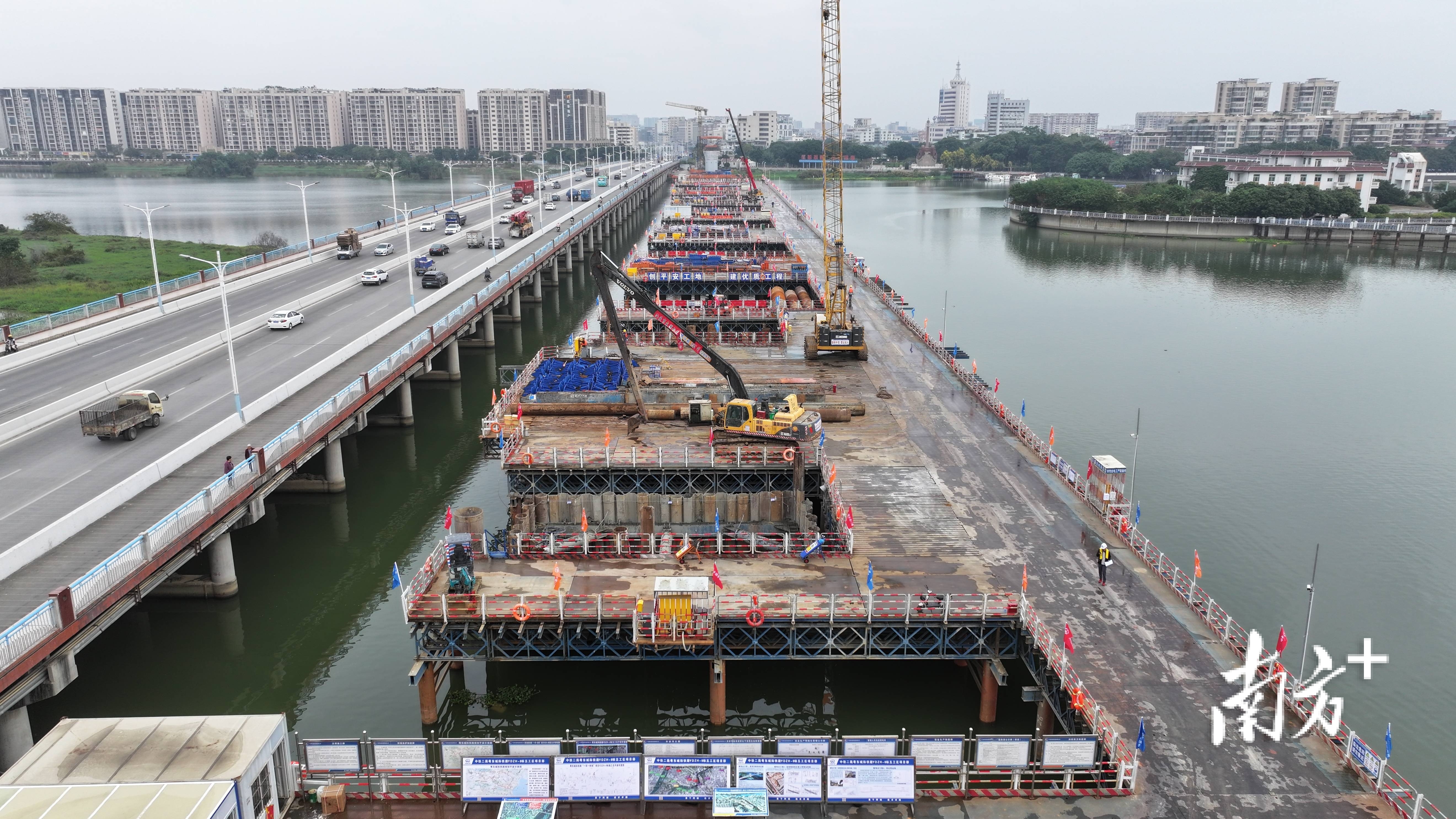 粤东城际跨外砂河项目。  受访者供图