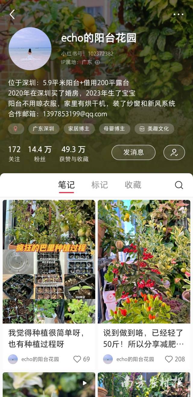 Echo在小紅書上分享的陽臺花園