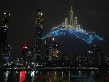 大年初三、初四，连续两晚无人机飞行表演点亮羊城夜空