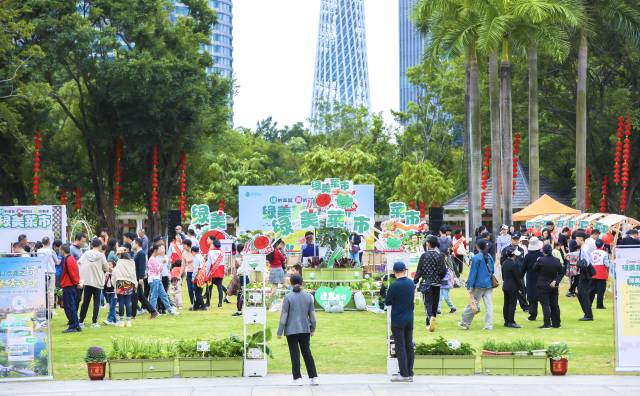 绿美菜市打造的阳台菜园、庭院菜园、屋顶菜园等三大场景和一站式市集吸引市民驻足围观，参与体验。