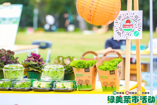 展位上的蔬菜包装精美，新鲜适口，勾起市民购买欲望。