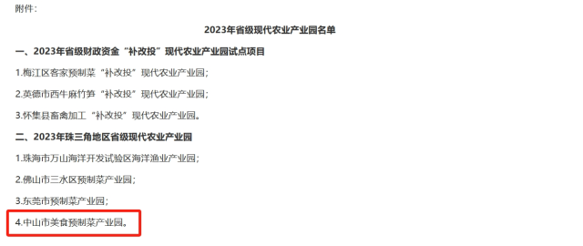 广东省农业农村厅官网发布《2023省级现代农业产业园名单》。
