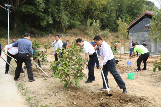 活动现场，县四套班子领导成员、镇党政主要负责同志、县直副科以上单位和及省市驻佛单位主要负责同志、社会各界代表共约200余人在主分场现场种下树木共近1000株。