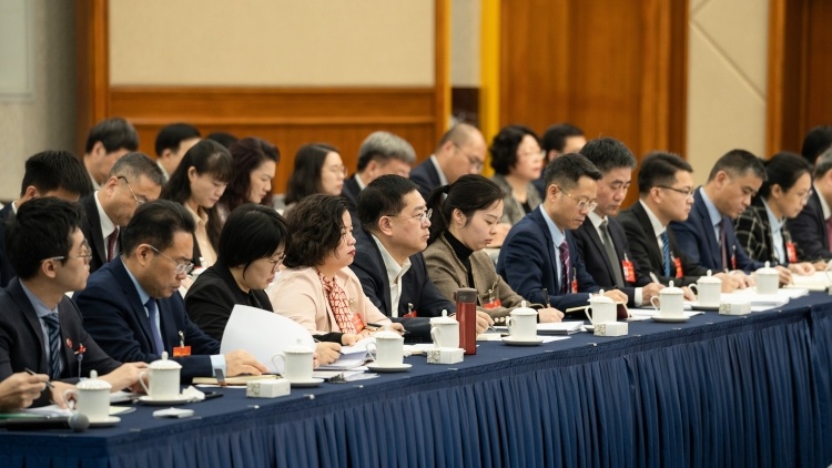 广东代表团开放团组，围绕新质生产力、绿美广东、海洋经济等建言