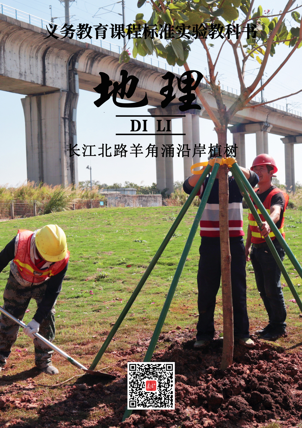 群众在长江北路羊角涌植树。 群众在长江北路羊角涌植树。